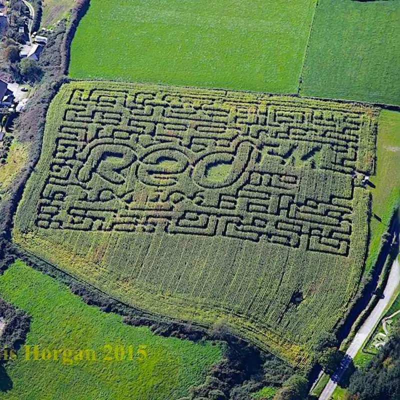 Aerial view of the Maize Maze at Smugglers Cove, Rosscarbery, Co. Cork